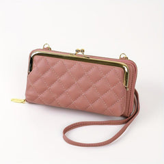Argyle Pattern Coin Purse Shoulder Bag with Detachable Strap