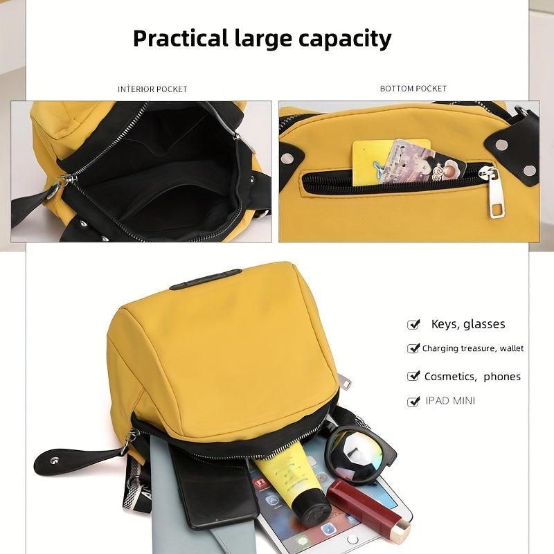 Casual Crossbody Bag Zipper Portable Sports Bag Wide Strap