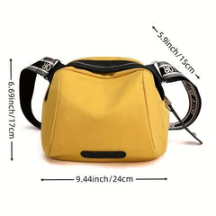 Casual Crossbody Bag Zipper Portable Sports Bag Wide Strap
