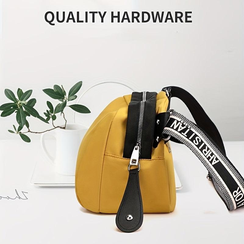 Casual Crossbody Bag Zipper Portable Sports Bag Wide Strap