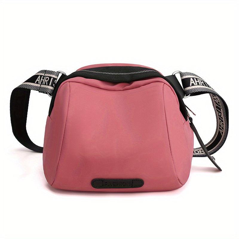 Casual Crossbody Bag Zipper Portable Sports Bag Wide Strap