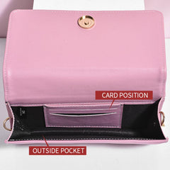 Minimalist Solid Square Bag Flap Shoulder Crossbody Bag