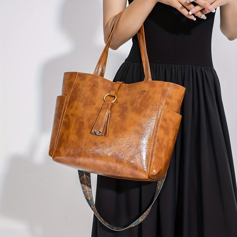 Vintage Boho Tote Bag Large Capacity Shoulder Handbag