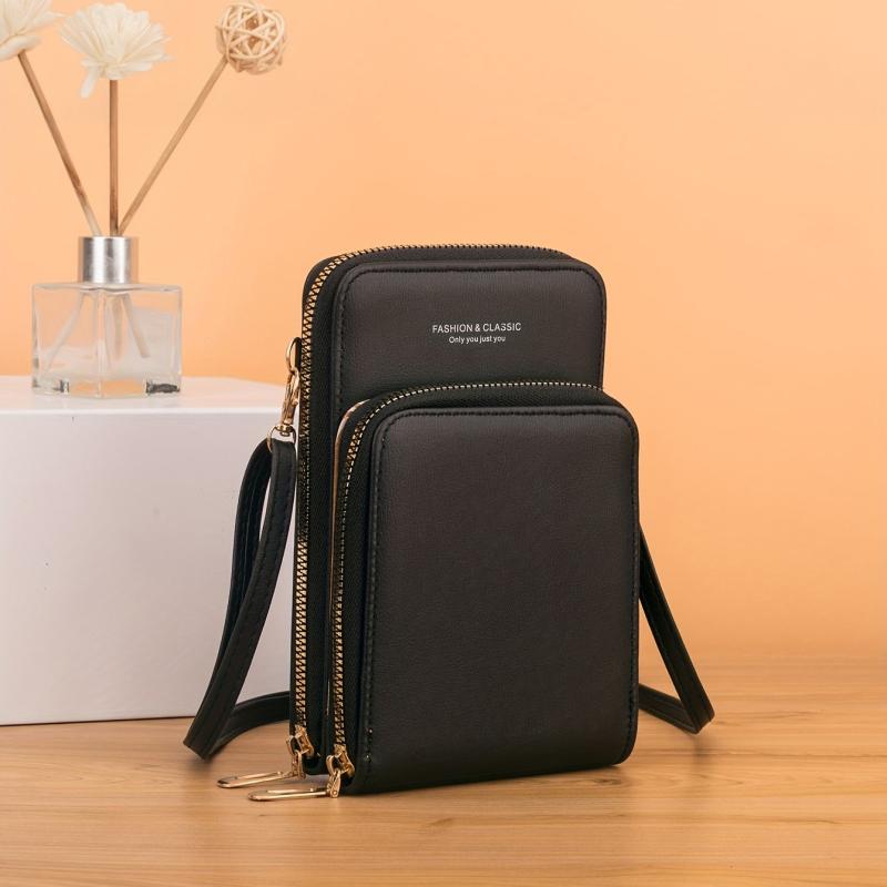 Letter Graphic Crossbody Bag Solid Coin Purse