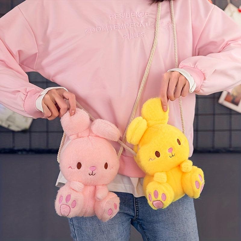 Rabbit Plush Cartoon Bag Furry Shoulder Bag Cute Gift for Birthday Crossbody Bag
