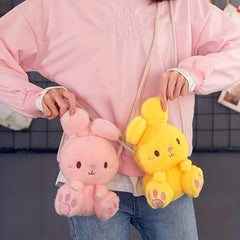 Rabbit Plush Cartoon Bag Furry Shoulder Bag Cute Gift for Birthday Crossbody Bag