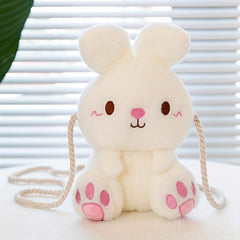 Rabbit Plush Cartoon Bag Furry Shoulder Bag Cute Gift for Birthday Crossbody Bag