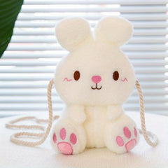 Rabbit Plush Cartoon Bag Furry Shoulder Bag Cute Gift for Birthday Crossbody Bag