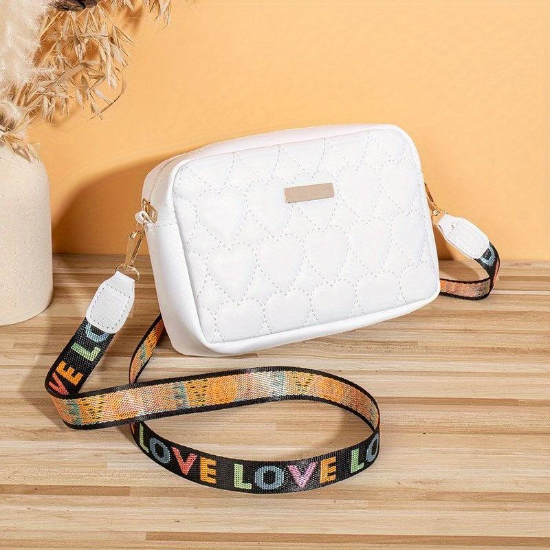 Quilted Crossbody Bag Solid PU Leather Shoulder Bag Women's Stylish Handbag