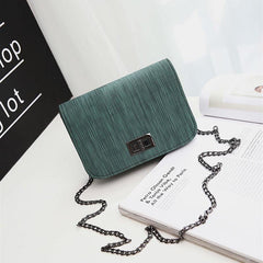 Rotating Lock Chain Mini Baguette Bag