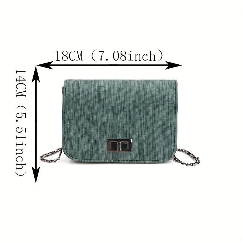 Rotating Lock Chain Mini Baguette Bag