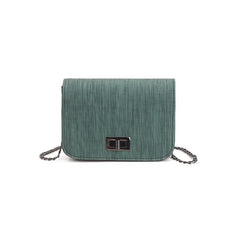 Rotating Lock Chain Mini Baguette Bag