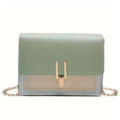 Chain Crossbody Bag Square Shoulder Bag Women's Small PU Flap Purse