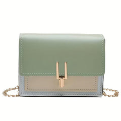 Chain Crossbody Bag Square Shoulder Bag Women's Small PU Flap Purse