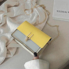 Chain Crossbody Bag Square Shoulder Bag Women's Small PU Flap Purse
