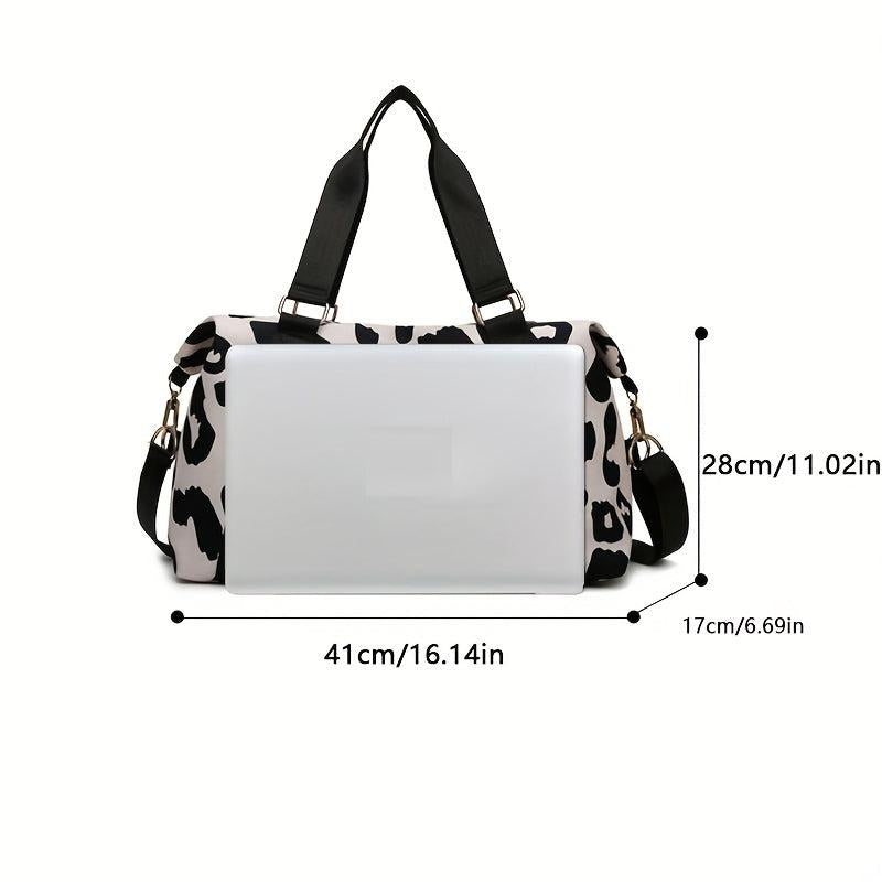 Leopard Pattern Sports Bag Large Capacity Gym Handbag