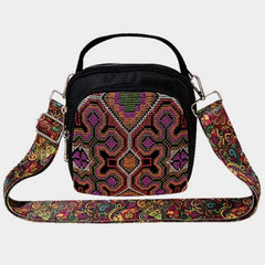 Embroidery Crossbody Bag Large Capacity Zipper Neon Shoulder Bag
