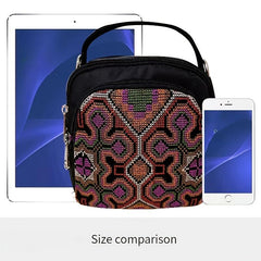 Embroidery Crossbody Bag Large Capacity Zipper Neon Shoulder Bag