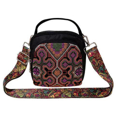 Embroidery Crossbody Bag Large Capacity Zipper Neon Shoulder Bag