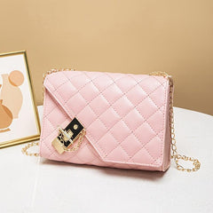Quilted Chain Crossbody Bag Square Shoulder Bag Women's Faux Leather Flap Purse