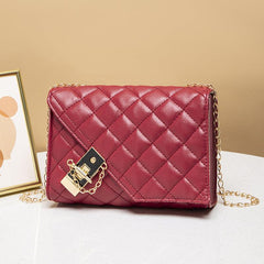 Quilted Chain Crossbody Bag Square Shoulder Bag Women's Faux Leather Flap Purse