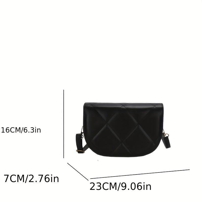 Argyle Pattern Shoulder Bag Minimalist Crossbody Bag