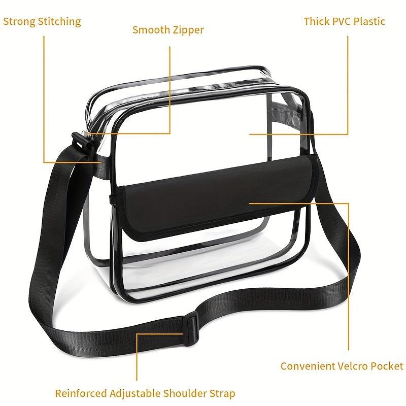 Transparent PVC Crossbody Bag Lightweight Shoulder Purse