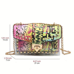 Metal Chain Clear Crossbody Satchel Bag