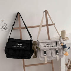 Letter Embroidery Satchel Purse Crossbody Messenger Bag