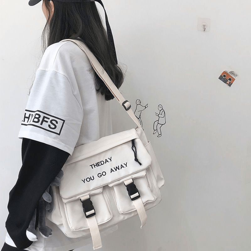 Letter Embroidery Satchel Purse Crossbody Messenger Bag