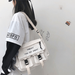 Letter Embroidery Satchel Purse Crossbody Messenger Bag