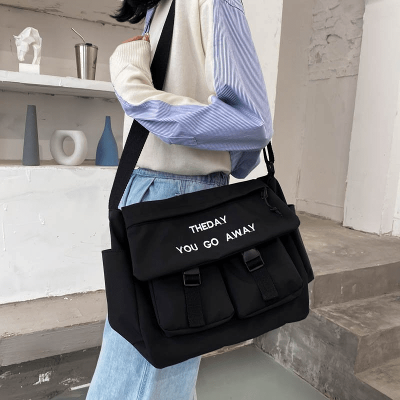 Letter Embroidery Satchel Purse Crossbody Messenger Bag