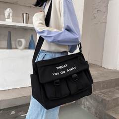 Letter Embroidery Satchel Purse Crossbody Messenger Bag