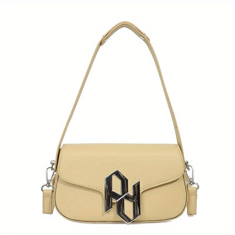 Metal Decor Crossbody Bag Niche Underarm Purse