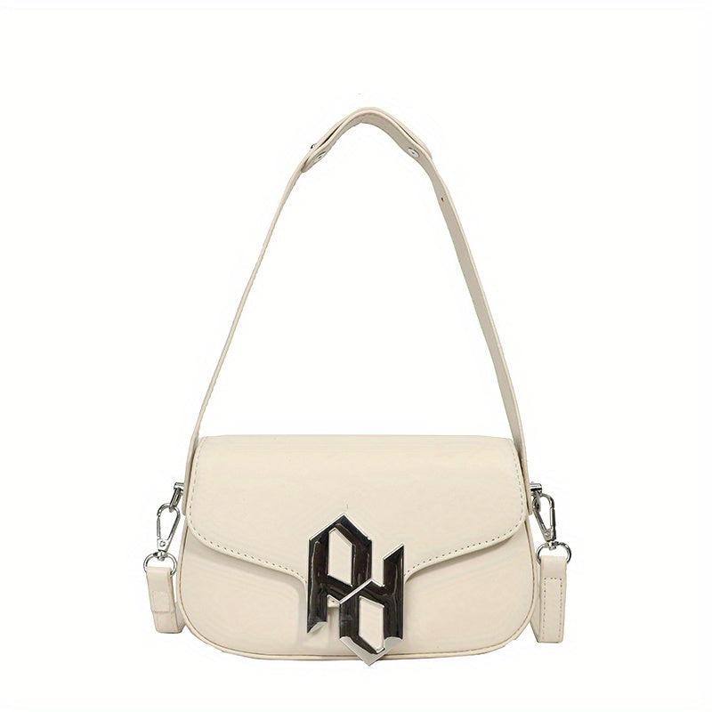 Metal Decor Crossbody Bag Niche Underarm Purse