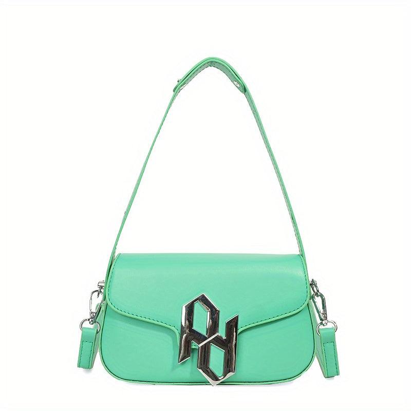 Metal Decor Crossbody Bag Niche Underarm Purse