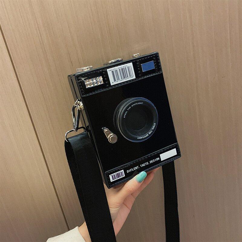 Mini Camera Box Bag Crossbody Purse with Wide Strap