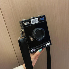 Mini Camera Box Bag Crossbody Purse with Wide Strap