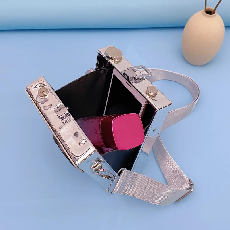 Mini Camera Box Bag Crossbody Purse with Wide Strap