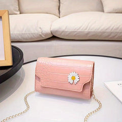 Crocodile Pattern Chain Crossbody Bag PU Leather Shoulder Bag