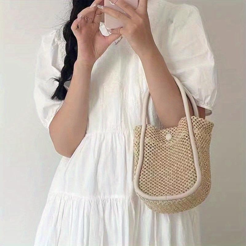 Woven Straw Handbag Summer Beach Bag Women's Crossbody Bag