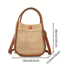 Woven Straw Handbag Summer Beach Bag Women's Crossbody Bag
