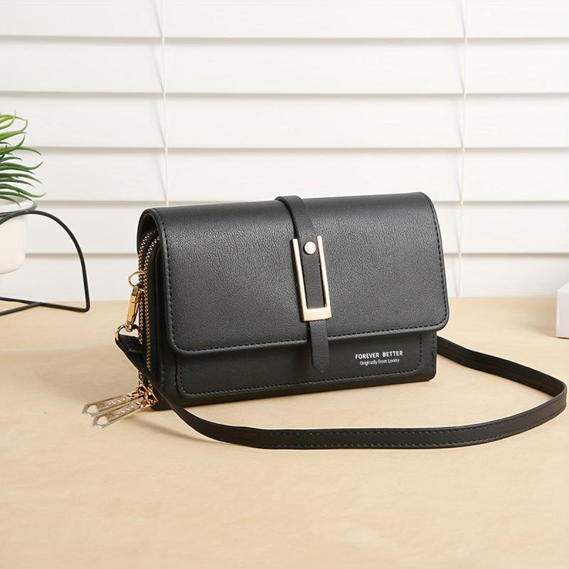 Classic Square Shoulder Bag Solid Crossbody Bag