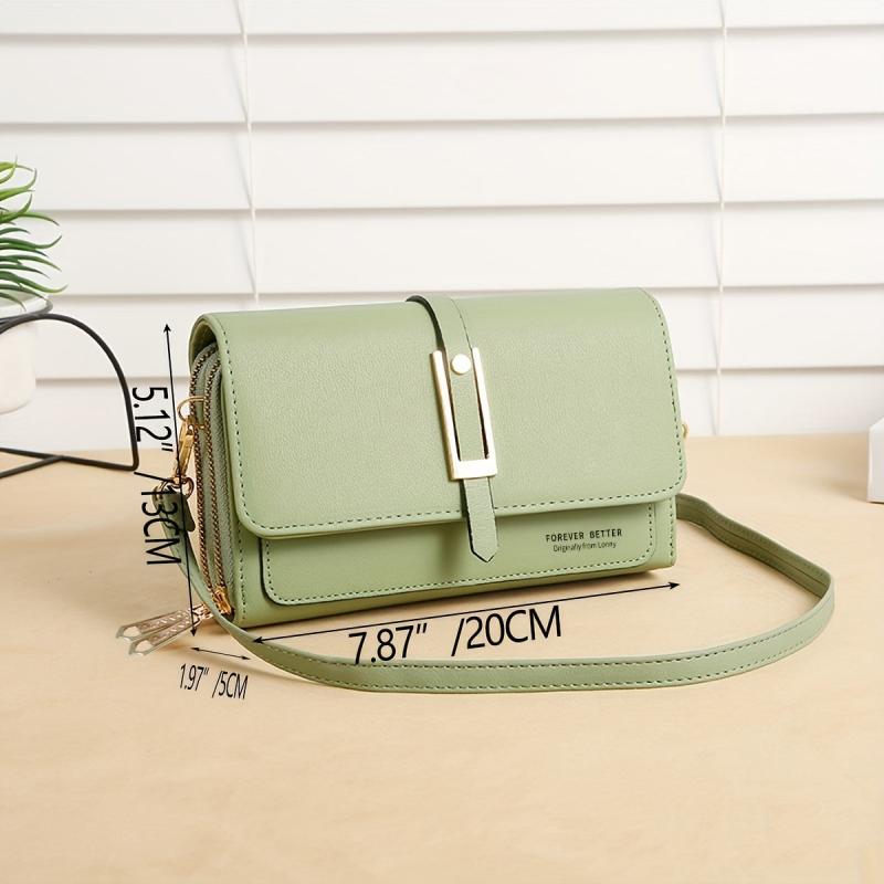 Classic Square Shoulder Bag Solid Crossbody Bag