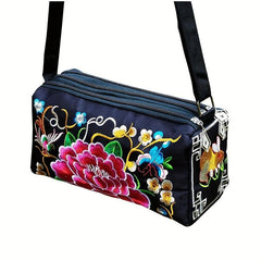 Vintage Embroidered Crossbody Bag For Travel Square Bag