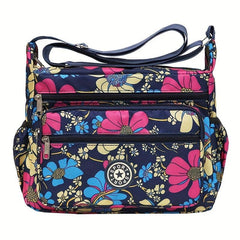 Floral Pattern Crossbody Bag Nylon Shoulder Bag Women's Purses