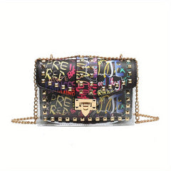 Studded Allover Print Versatile Shoulder Bag