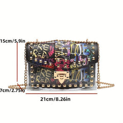 Studded Allover Print Versatile Shoulder Bag