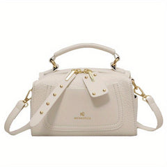 Pink Litchi Embossed Crossbody Bag - Stylish Shoulder Handbag