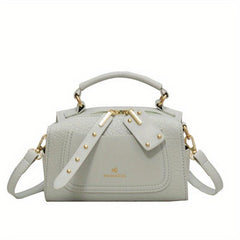 Pink Litchi Embossed Crossbody Bag - Stylish Shoulder Handbag